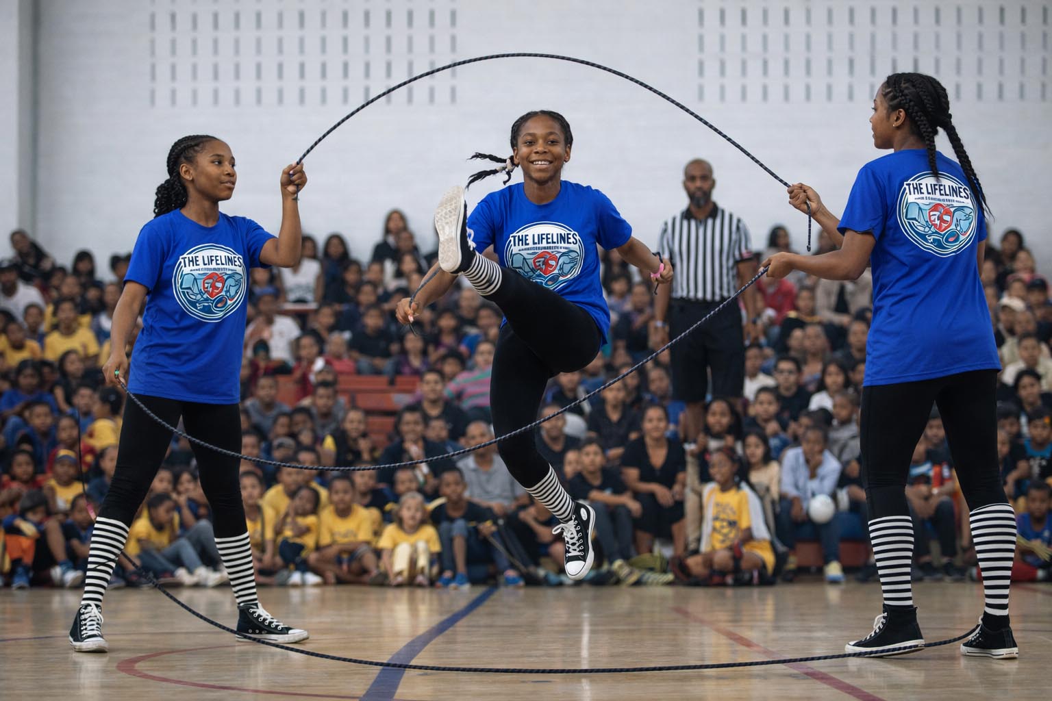 The Lifelines double dutch team performing